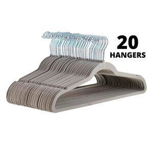 20 Slim Non Slip Full Size Clothes Hangers